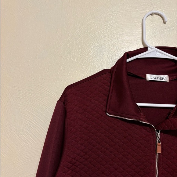 Women's Burgundy Quarter-Zip Sweatshirt - Picture 6 of 8